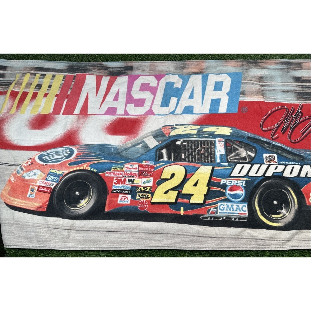 Vintage 2002 Jeff Gordon #24 Licensed NASCAR Beach Cotton Towel 55"x 28" Bath - Picture 2 of 6